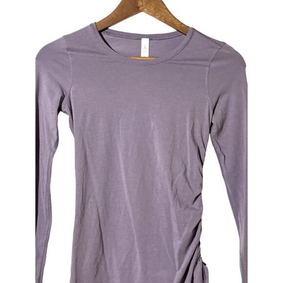 Lululemon Scrunch Side Purple Long Sleeve Scoop Neck Pullover Top 2 - Picture 5 of 7